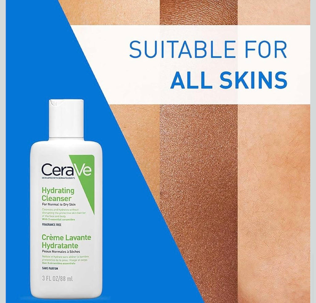 Cerave - Limpiador facial hidratante para piel normal a seca 3 oz