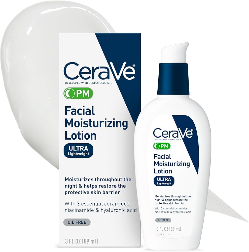 Cerave - Loción hidratante facial ultra ligero PM - 3 oz