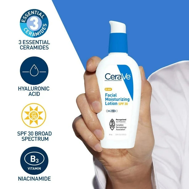 Cerave - Loción hidratante facial AM SPF 30 - 3 oz