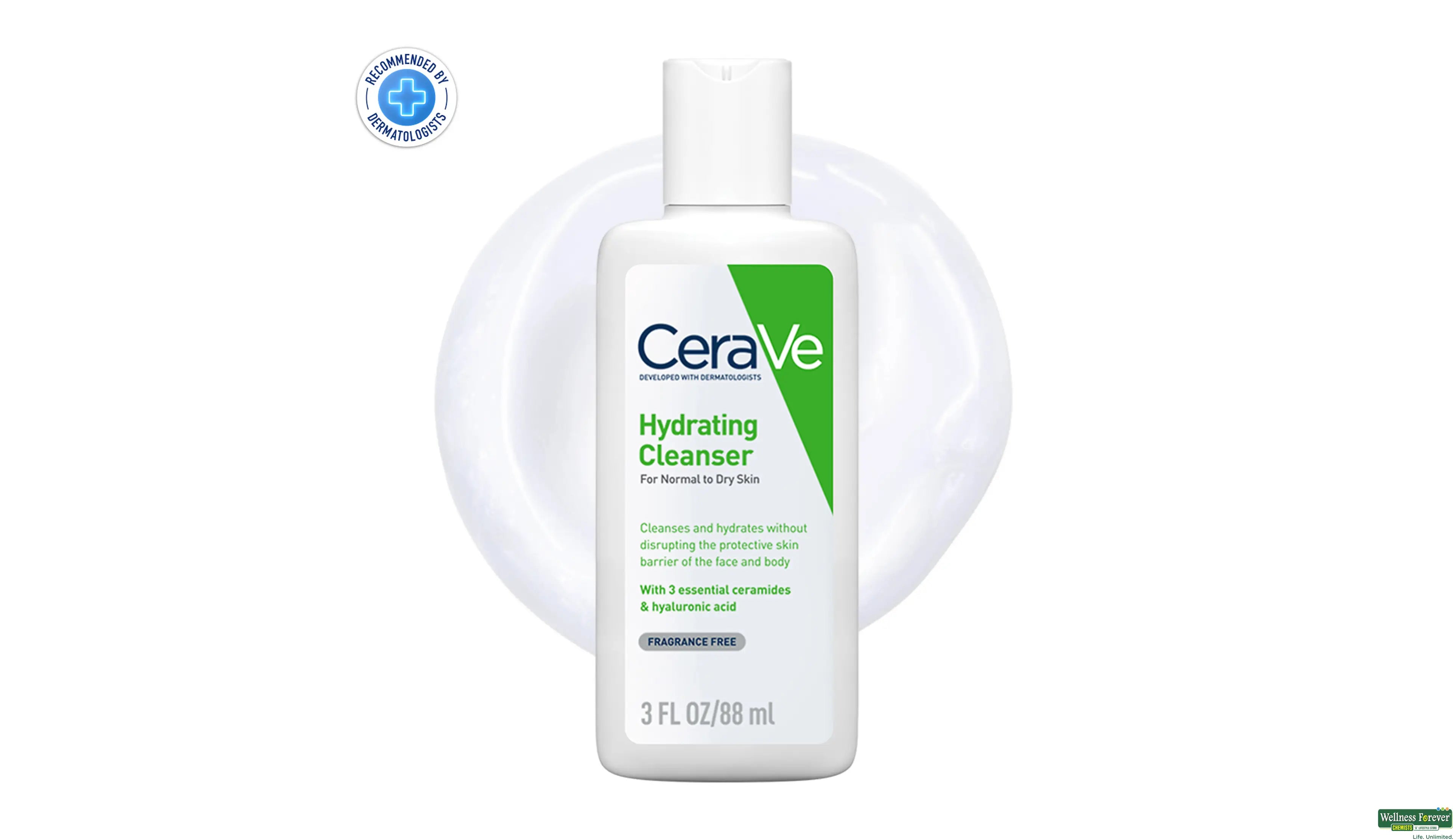 Cerave - Limpiador facial hidratante para piel normal a seca 3 oz