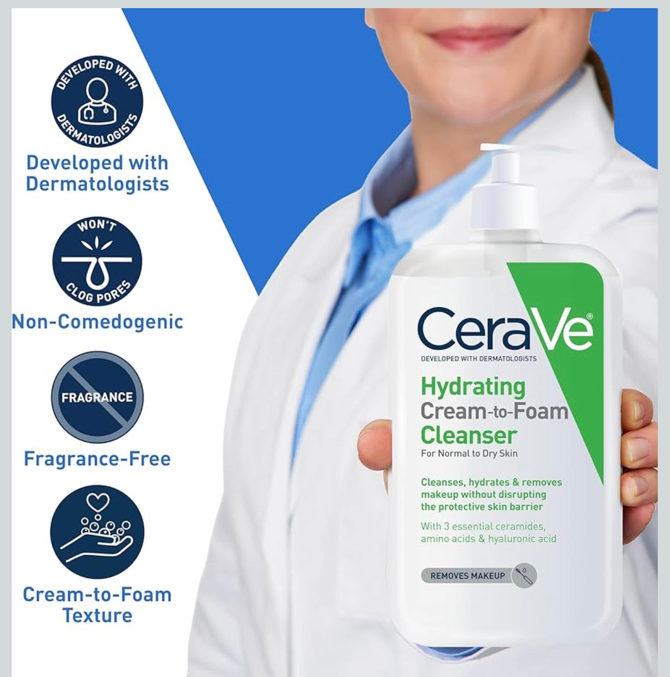 Cerave - Limpiadora Crema-Espuma Hidratante - 16 oz