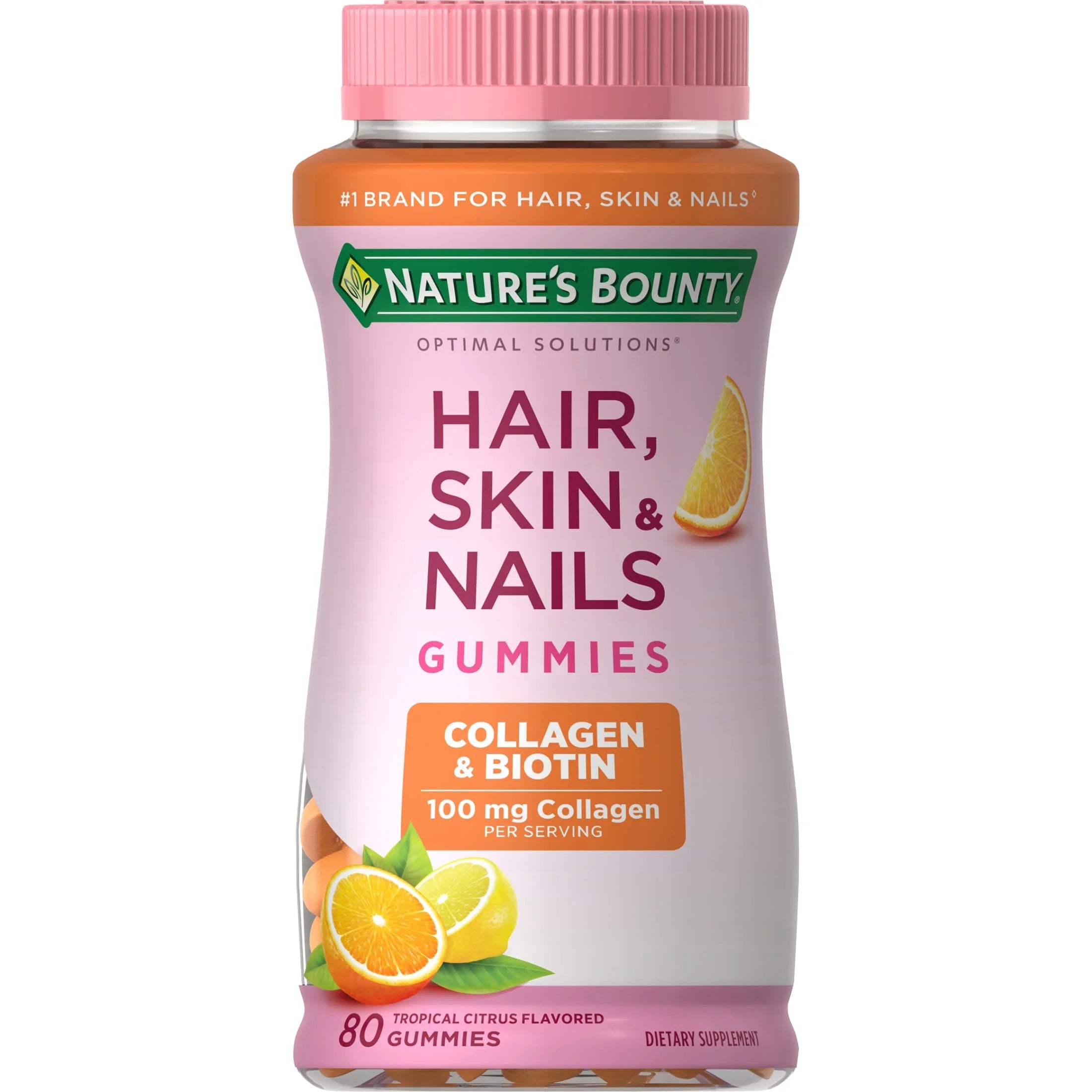 Nature's Bounty. Cabello, Piel y Uñas con Biotina y Colágeno, 80 Gomitas